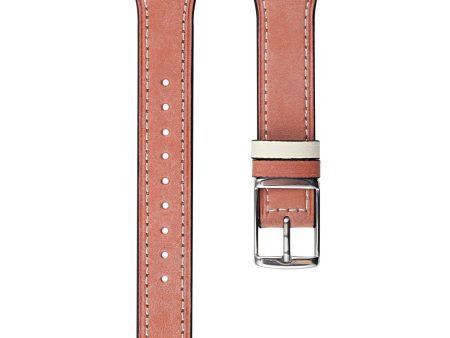 Apple Watch Series 49mm - 45mm - 44mm - 42mm Genuine Leather Watch Band - Pink For Sale