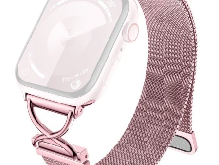 Apple Watch Series 9 8 7 41mm   6 5 4 SE SE (2022) SE (2023) 40mm   1 2 3 38mm Metal Strap Wrist Band - Rose Pink Supply