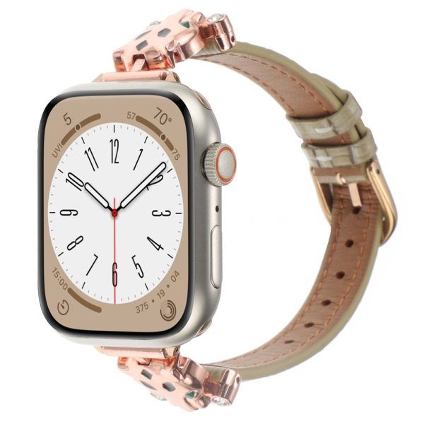 Apple Watch Series 41mm - 40mm - 38mm Watch Band Bamboo Textured - Rose Gold   Brownness Online now