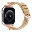 Apple Watch Series 49mm - 45mm - 44mm - 42mm Leather Watch Band - Rose Gold   Yellow Discount