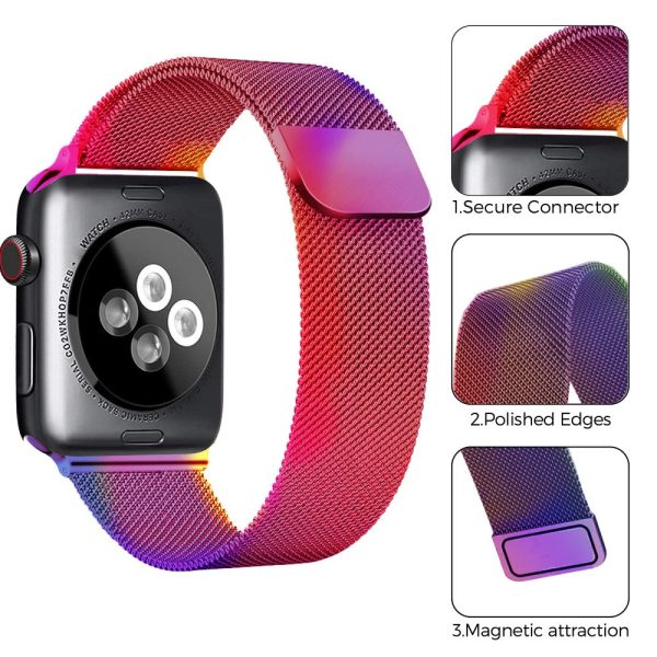 AHASTYLE WG42-1 Apple Watch Series 49mm - 45mm - 44mm - 42mm Milanese Wrist Band - Multi-color Online now