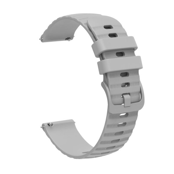 18mm wave grain style silicone watch strap for Garmin watch - Grey For Discount