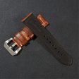 26mm Universal Genuine leather strap - Dark Brown   Silver Buckle Sale