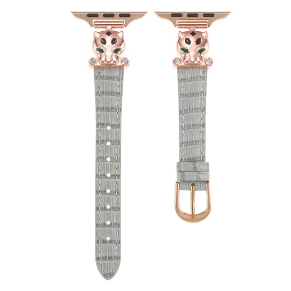 Apple Watch Series 41mm - 40mm - 38mm Watch Band Bamboo Textured - Rose Gold   Grey Online Sale