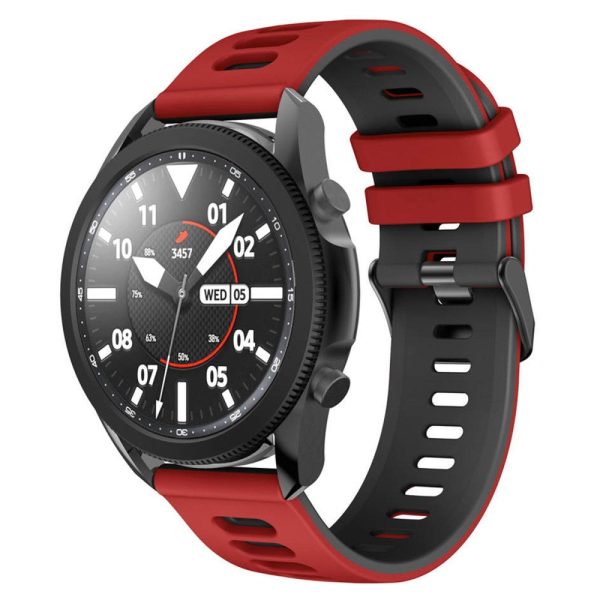 20mm Universal dual color silicone watch strap - Red   Black Online now