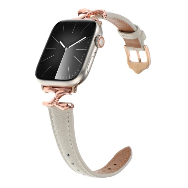 Apple Watch Series 41mm - 40mm - 38mm Watch Band Genuine Leather - Rose Gold   Grey Fashion