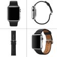 Apple Watch 49mm   45mm   44mm   42mm Genuine Cow Leather Watch Strap - Black Sale