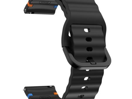 22mm Silicone Band Xiaomi Watch S4 Sport   Redmi Watch 5 Active Wave Design Watch Strap - Black Online