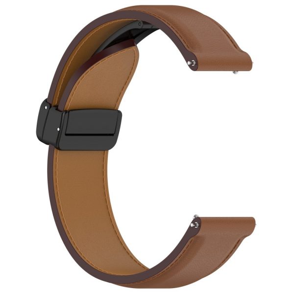 22mm Genuine leather strap for Huawei and Samsung watch - Brown Fashion