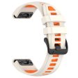 20mm Strap Garmin Fenix 8 43mm   Descent MK3   MK3i   epix Pro (Gen 2) 42mm Universal Silicone Watch Band - Starlight+Orange Supply