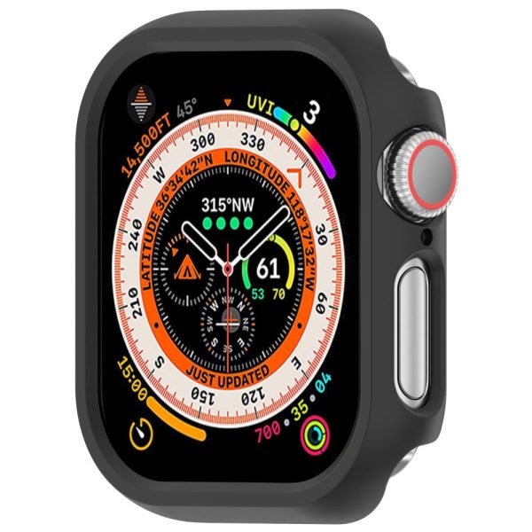 Apple Watch Series 10 46mm Half Coverage Hollow-Out Protective Cover Bump Resistant Watch Frame Case - Black Sale