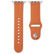 Apple Watch Series 41mm   40mm   38mm Genuine Cow Leather Watch Strap - Orange For Discount