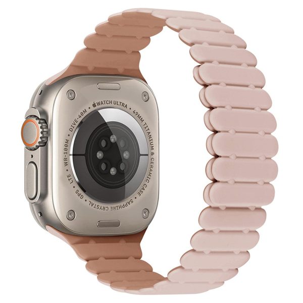 Apple Watch Series 7 8 9 41mm   6 5 4 SE (2023) SE (2022) SE 40mm   3 2 1 38mm Bamboo Joint Silicone Strap - Pink+Rose Grey Sale