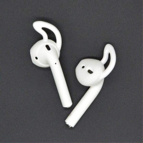 Apple Airpods 1 pair silicone ear hocks skin cover replacement - White For Sale