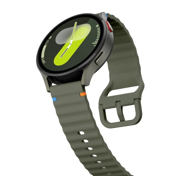 20mm Silicone Band Garminactive 5   Garmin vivoactive 5   Venu Sq Wave Design Watch Strap - Army Green Supply