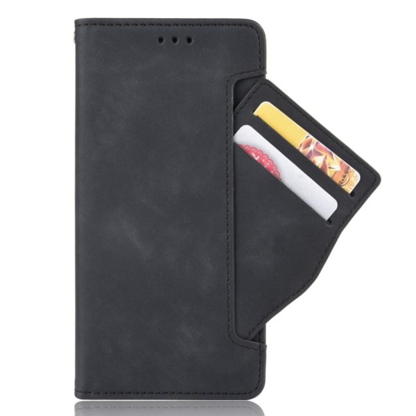 Modern-styled leather wallet case for Samsung Galaxy S21 FE - Black Hot on Sale