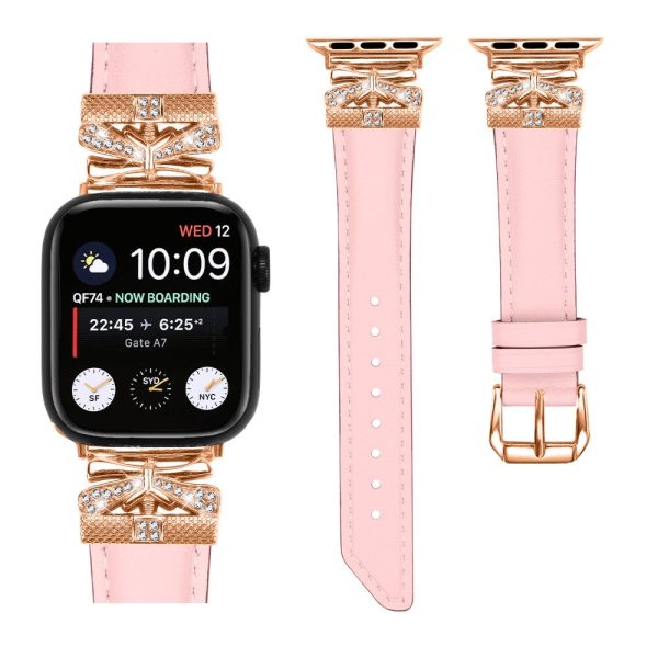 Apple Watch Series Universal 41mm 40mm 38mm Rose Gold Buckle Smart Watch Strap - Pink Discount