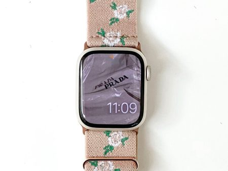 AW Apple Watch 41mm   40mm   38mm Nylon Watch Strap - Green Leaf Rose Supply