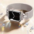 Apple Watch Series 9 45mm   Ultra 2 rhinestone S-shape milanese stainless steel strap - Starlight Color Hot on Sale