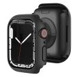 Apple Watch Series 10 46mm Case Matte Hollow Hard Bump Resistant Watch Protective Cover - Black For Cheap