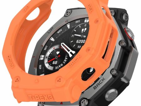 Huami Amazfit T-Rex 3 Flexible Watch Case Anti-Scratch Hollow Watch Frame Cover - Orange For Sale