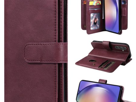 10-slot Samsung Galaxy A55 wallet case - Wine Red Online now