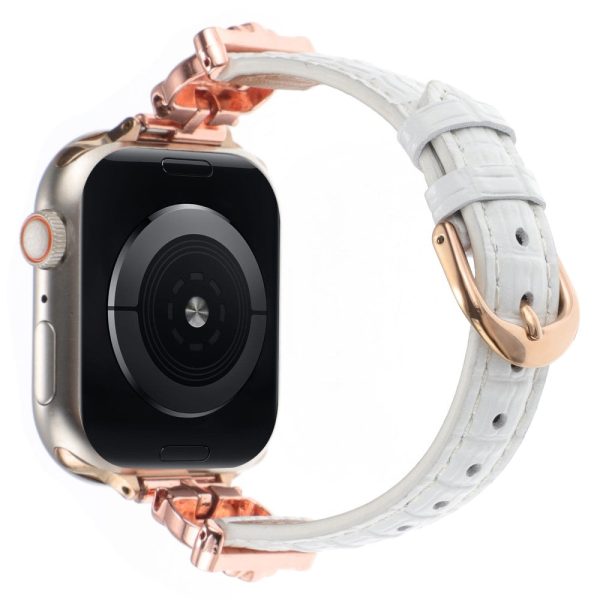 Apple Watch Series 49mm - 45mm - 44mm - 42mm Watchband - Rose Gold   White Hot on Sale