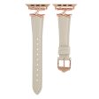 Apple Watch Series 49mm - 45mm - 44mm - 42mm Leather Watch Band - Rose Gold   Grey Discount