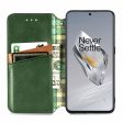 OnePlus 12 leather case with a stylish rhombus imprint - Green Supply