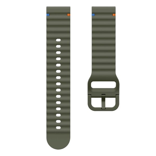 22mm Silicone Band Xiaomi Watch S4 Sport   Redmi Watch 5 Active Wave Design Watch Strap - Army Green Online Sale