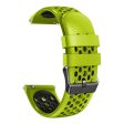 22mm Universal dual color five row hole style silicone watch strap - Lime   Black Online