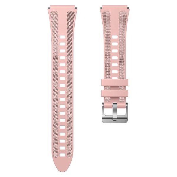 18mm Strap Huawei Watch GT 5 41mm   GT 4 41mm   Garmin Venu 3S Universal Silicone+Nylon Watch Band - Pink Online Hot Sale