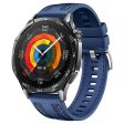 22mm Strap Huawei Watch GT 5 Pro 46mm   GT 5 46mm   GT 4 46mm Universal Silicone+Nylon Watch Band - Dark Blue Online