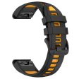 20mm Strap Garmin Fenix 8 43mm   Descent MK3   MK3i   epix Pro (Gen 2) 42mm Universal Silicone Watch Band - Black+Orange Supply