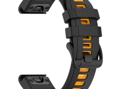 20mm Strap Garmin Fenix 8 43mm   Descent MK3   MK3i   epix Pro (Gen 2) 42mm Universal Silicone Watch Band - Black+Orange Supply