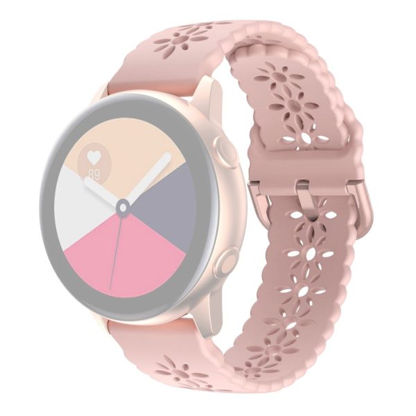 20mm Universal plum blossom silicone watch strap - Pink Sale