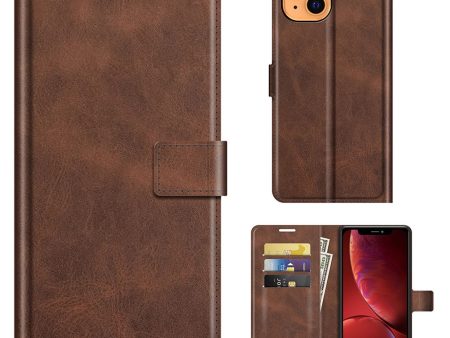 Wallet-style leather case for iPhone 13 - Coffee For Cheap