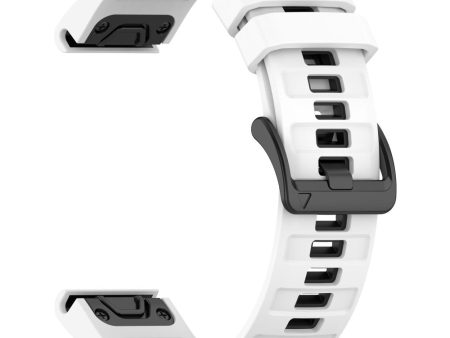 22mm Strap Garmin Fenix 8 47mm   Fenix E 47mm   Quatix 7 Pro Universal Silicone Watch Band - White+Black Sale