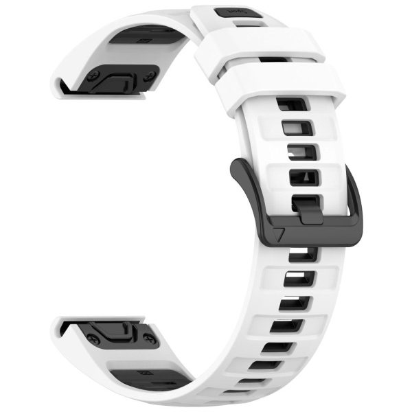 22mm Strap Garmin Fenix 8 47mm   Fenix E 47mm   Quatix 7 Pro Universal Silicone Watch Band - White+Black Sale