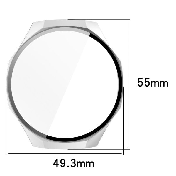 Huawei Watch GT 5 Pro 46mm Bump Resistant Cover Watch Case Cover with Tempered Glass Screen Film - Matte Black Sale