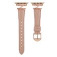 Apple Watch Series 49mm - 45mm - 44mm - 42mm Leather Watch Band - Rose Gold   Apricot Sale