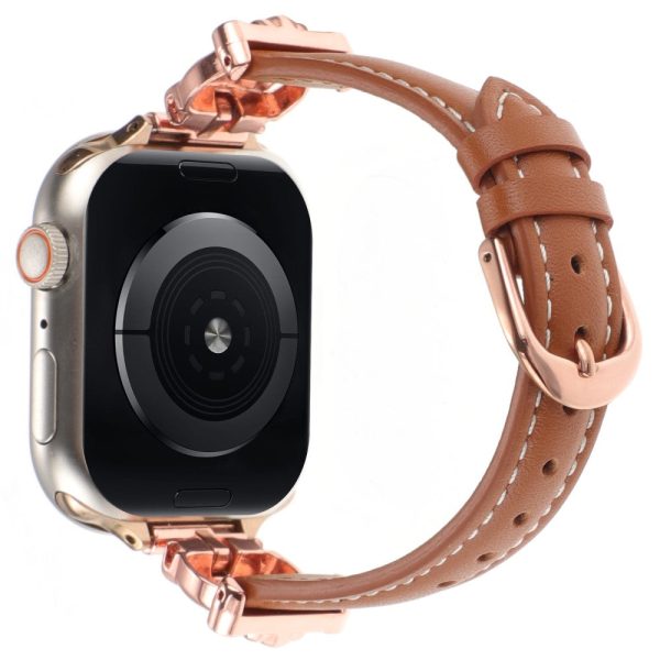 Apple Watch Series 41mm - 40mm - 38mm Watch Band - Rose Gold   Brown Hot on Sale