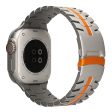 Apple Watch Ultra 2 Ultra 49mm   Series 9 8 7 45mm   6 5 4 SE (2022) SE (2023) SE 44mm   3 2 1 42mm Watch Strap Titanium - Titanium+Orange Hot on Sale