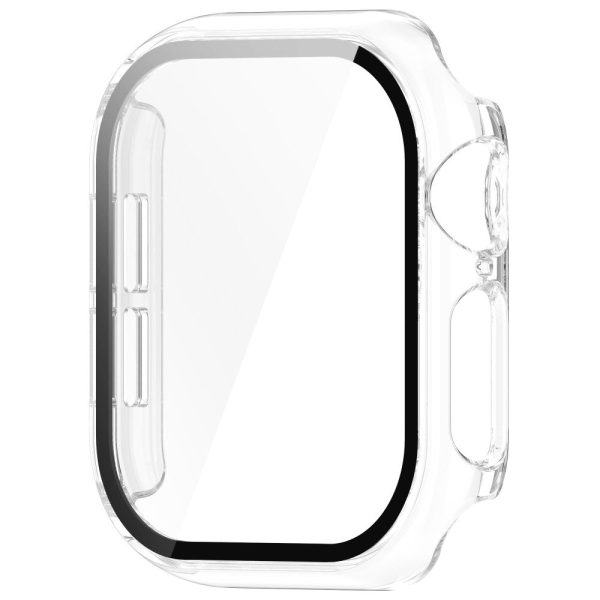 Apple Watch Series 10 42mm Watch Case Hard Bump Resistant Cover with Tempered Glass Screen Film - Transparent Sale