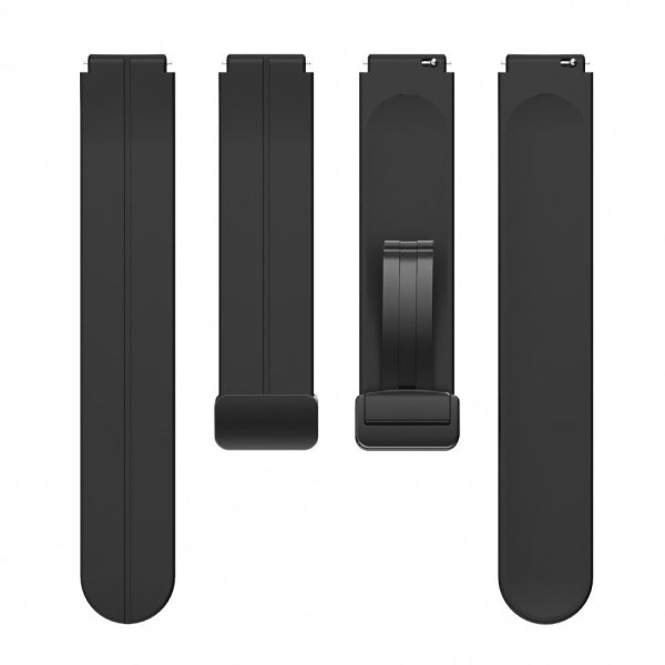 18mm Universal silicone strap with black buckle - Black For Cheap