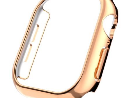 Apple Watch Series 10 46mm Case Electroplated Hollow Hard Bump Resistant Watch Protective Cover - Rose Gold Fashion