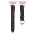 Apple Watch Series 41mm - 40mm - 38mm Watch Band Genuine Leather - Rose Gold   Black Online Hot Sale