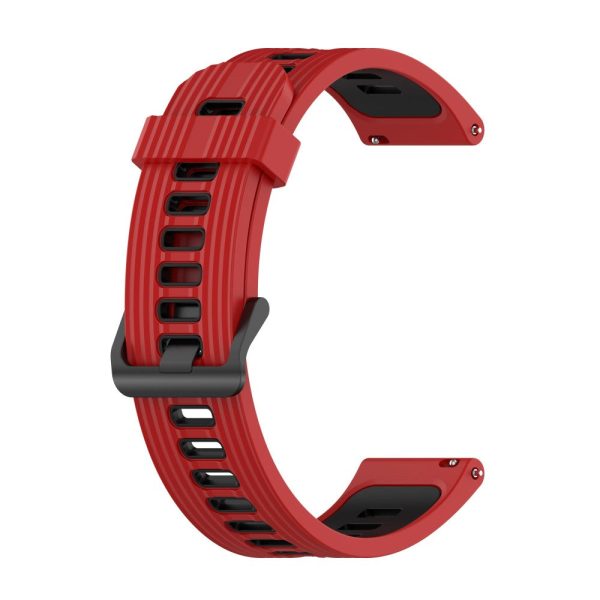 20mm Universal dual color stripe style watch strap - Red   Black For Discount