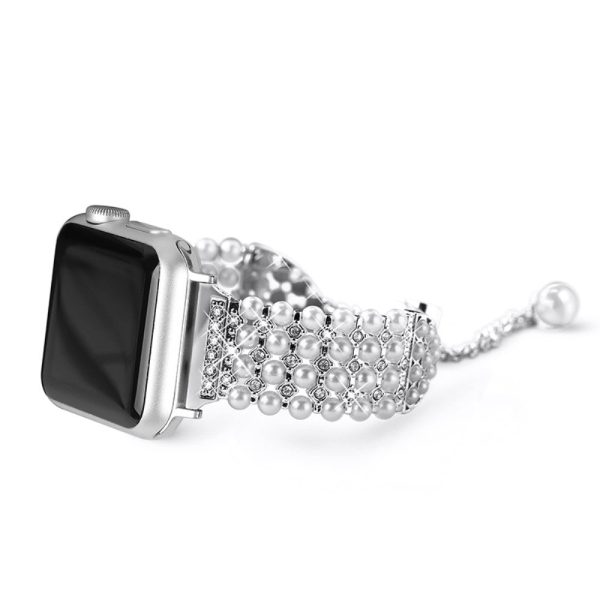 Apple Watch (45mm) rhinestone faux pearl décor watch strap Fashion