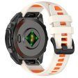 20mm Strap Garmin Fenix 8 43mm   Descent MK3   MK3i   epix Pro (Gen 2) 42mm Universal Silicone Watch Band - Starlight+Orange Supply